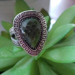 Vintage Smoke Quartz and Silver Ring Size 7